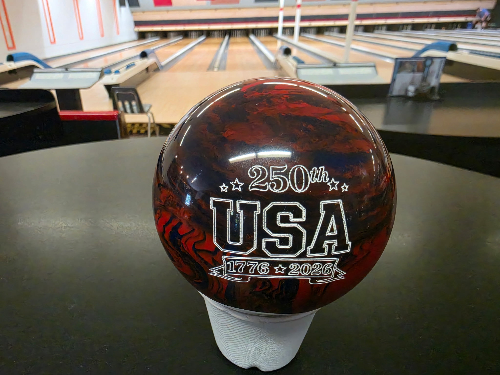 Set of 250 Years of America Candlepin Bowling Ball