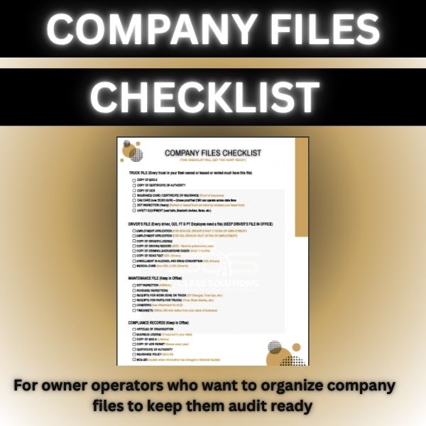 Company Files Checklist