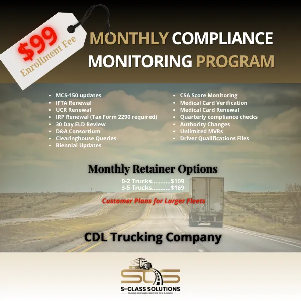 CDL Monthly Compliance Monitoring Program Enrollment