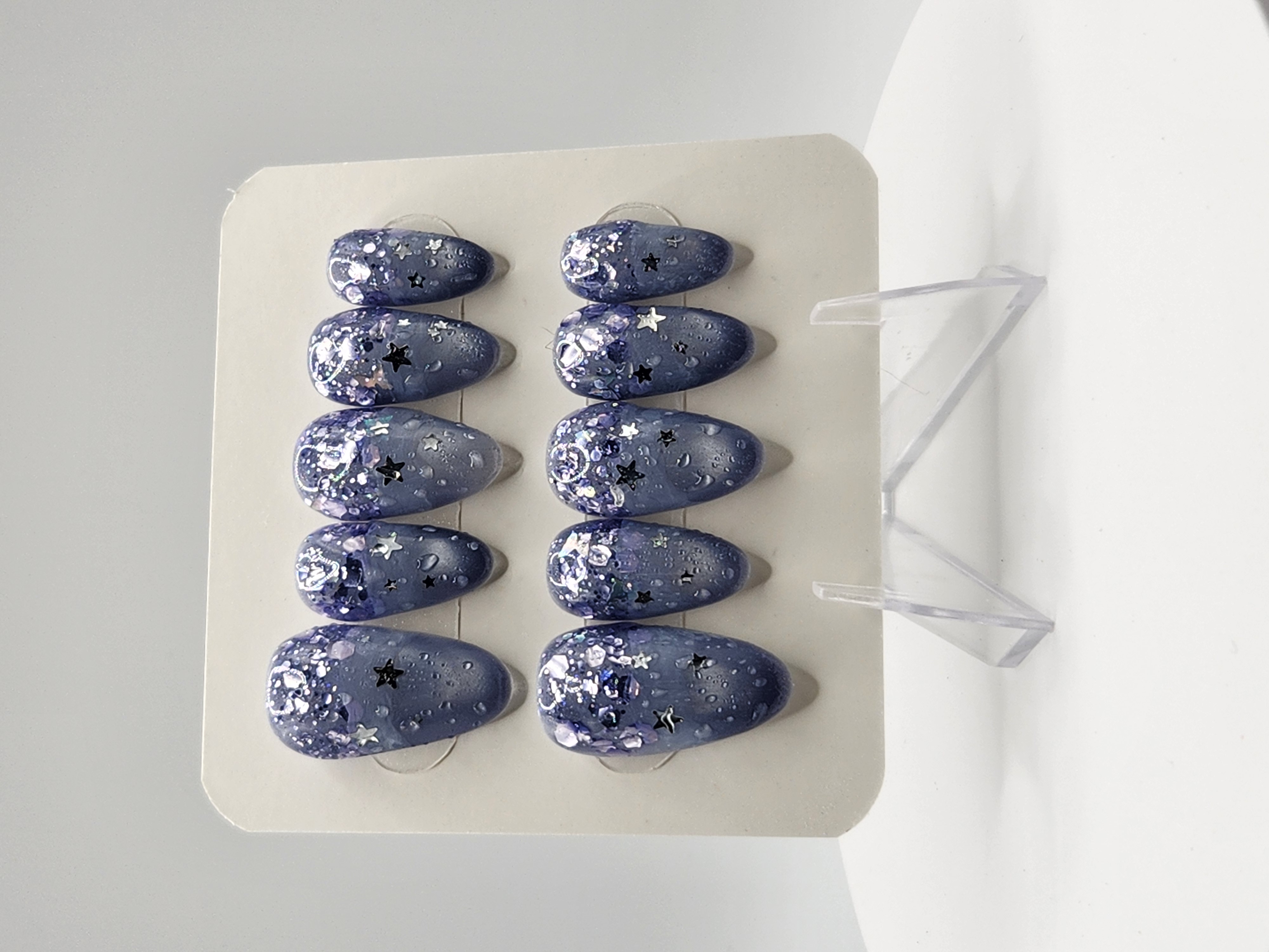 Celestial Mist | Lavender Blue Cat Eye Press-On Nails