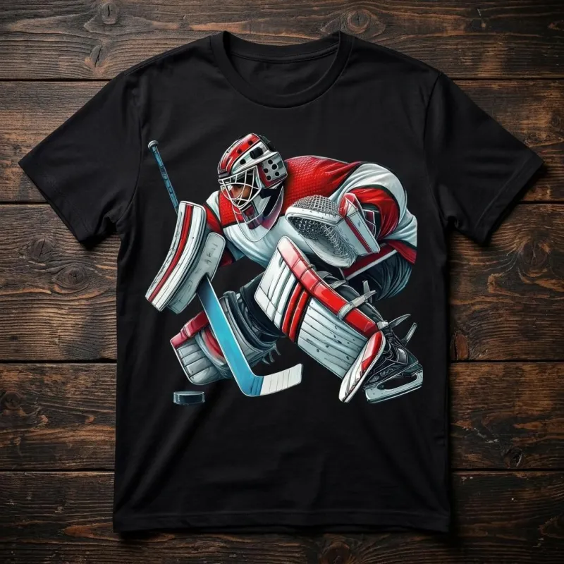 Ice Hockey Goalie Action T-Shirt | Goalie Graphic Tee