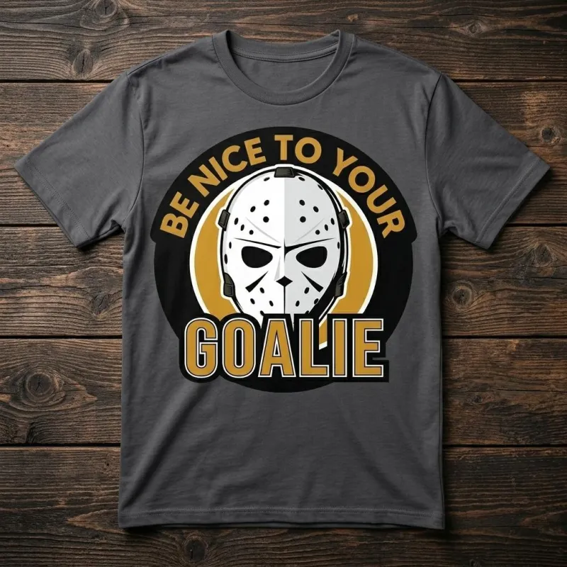Be Nice to Your Goalie Funny Hockey Goalie T-Shirt