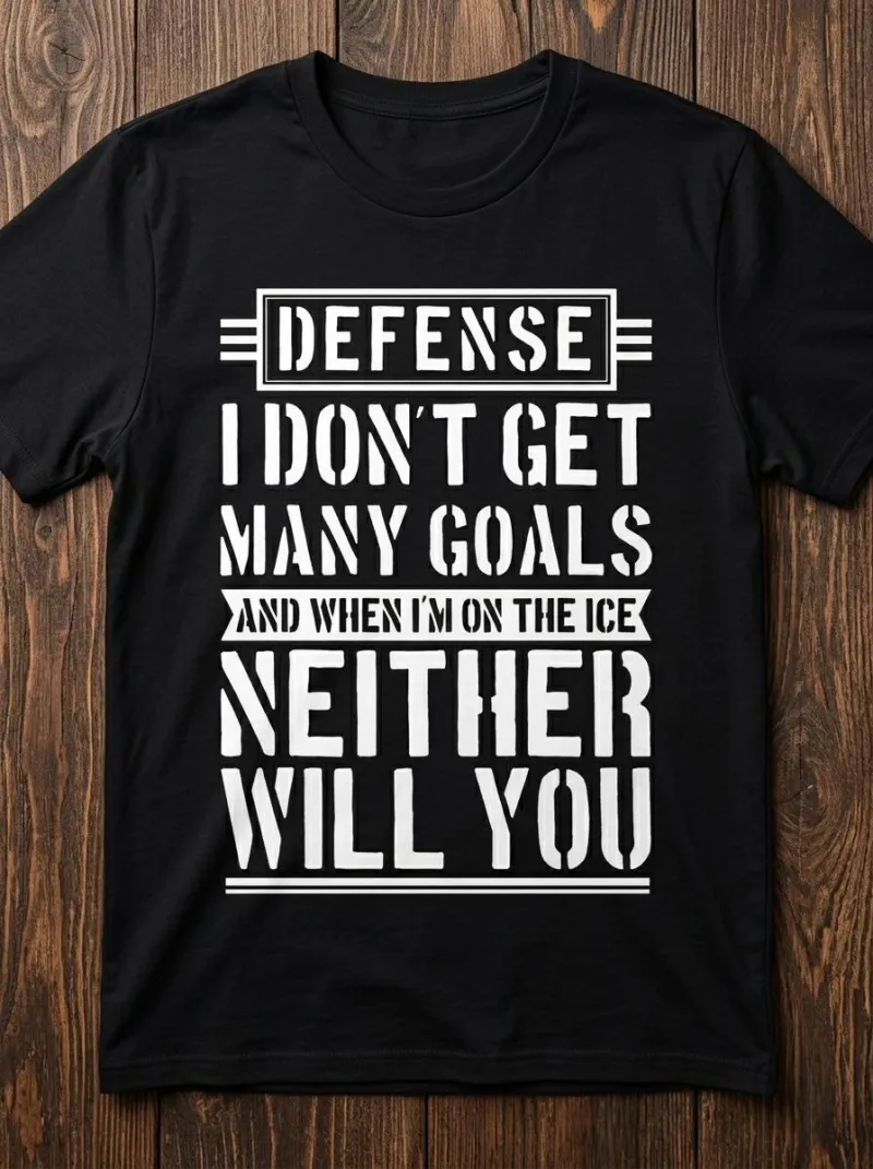 Defense: I Don’t Get Many Goals Funny Hockey Defenseman T-Shirt