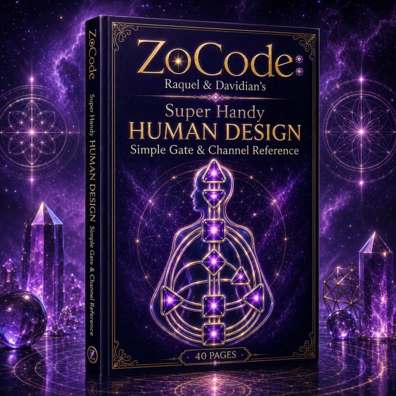ZoCode: Raquel & Davidian’s Super Handy Human Design Simple Gate & Channel eBook Reference