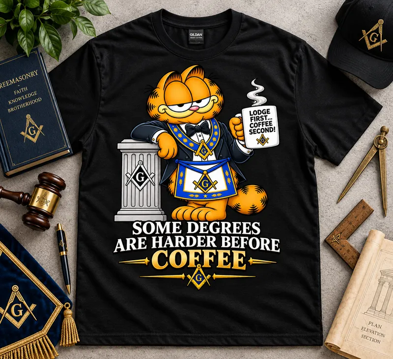 Lodge First | Funny Masonic Cartoon T-Shirt
