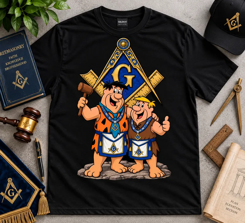 Stone Age Brother | Masonic Cartoon T-Shirt