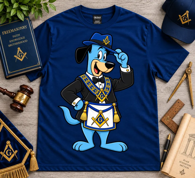 Blue Hound Brother | Masonic Blue Cartoon Hound T-Shirt