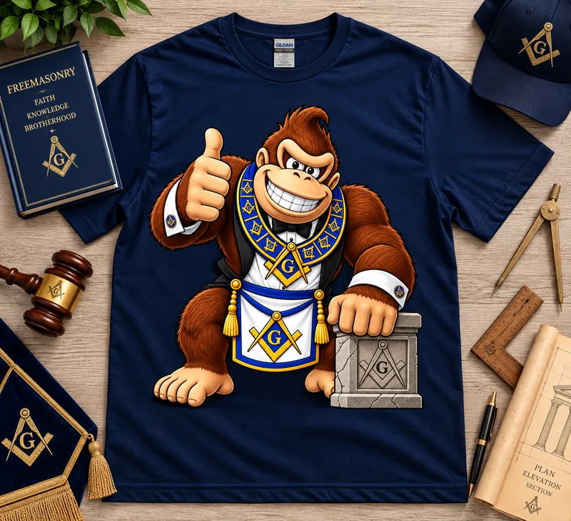 Gorilla Brotherhood | Masonic Cartoon Gorilla T-Shirt