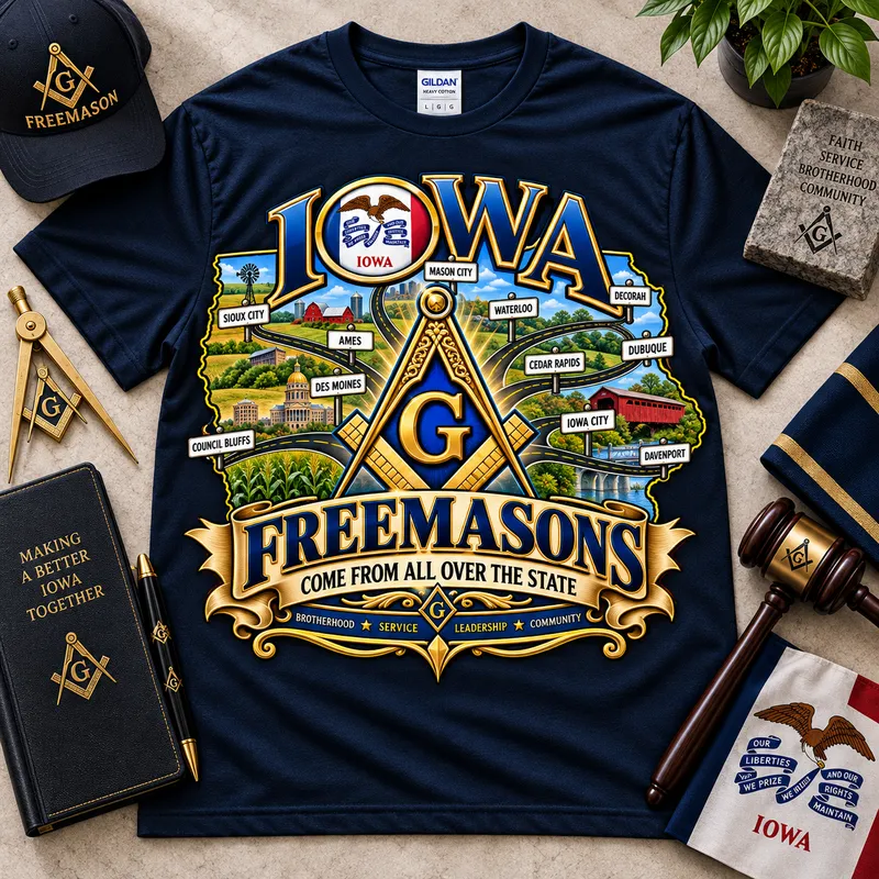 All Over Iowa – Masonic T-Shirt