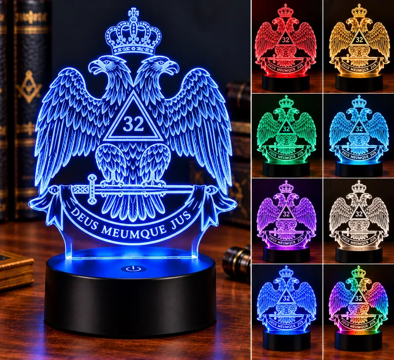 Scottish Rite Masonic Color-Changing LED Acrylic Light – 32nd or 33rd Degree