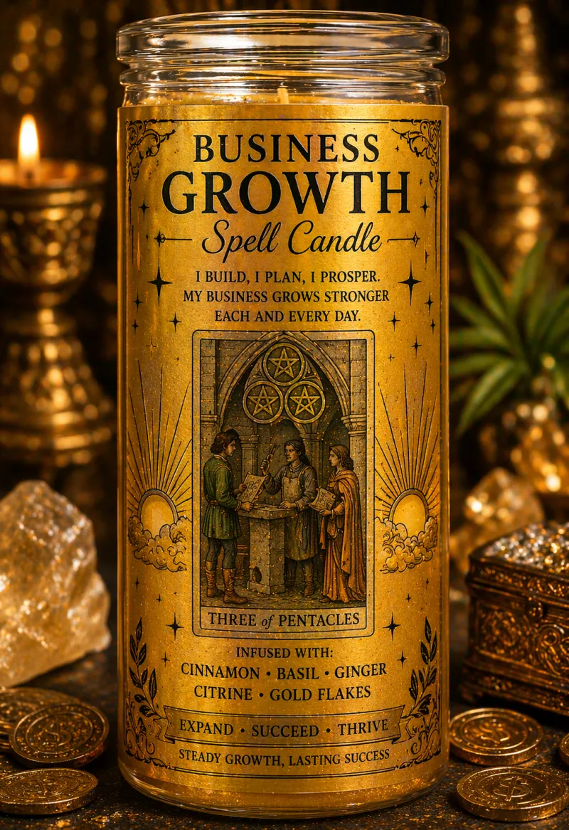 Business Growth Spelled Tarot Candle