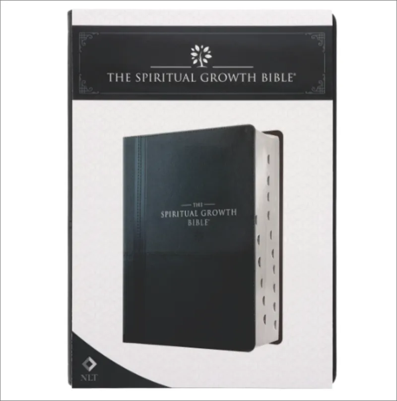 Bible - NLT - Black Faux Leather Spiritual Growth Bible