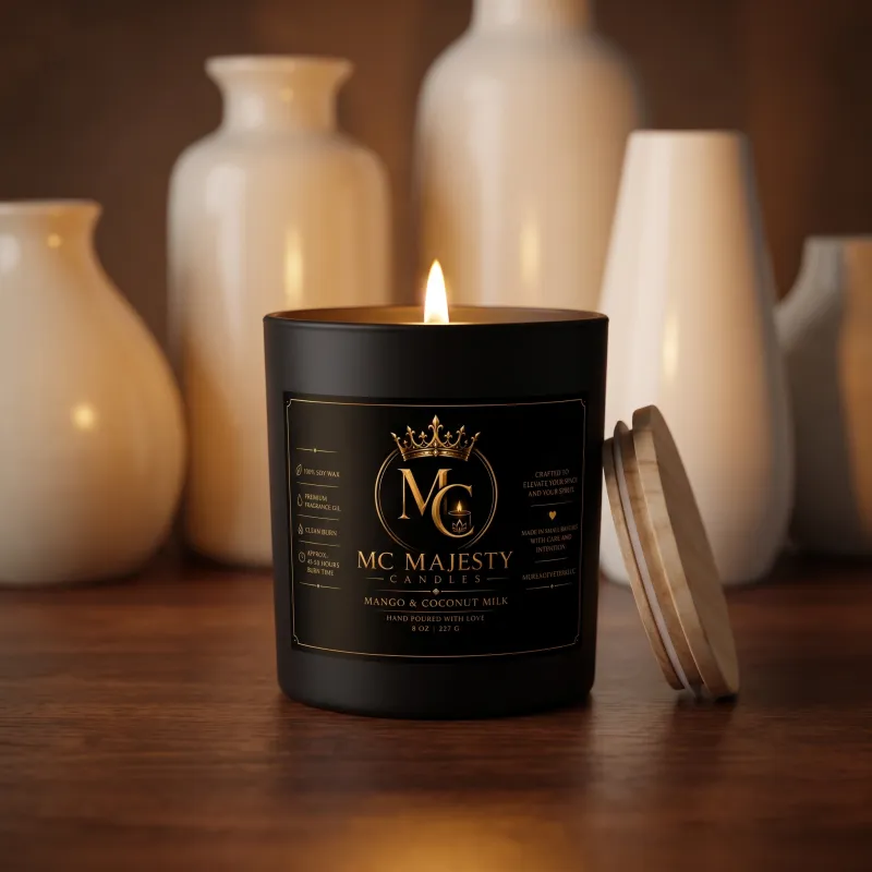 8 oz Natural Coconut Wax Candle — Mango & Coconut Milk