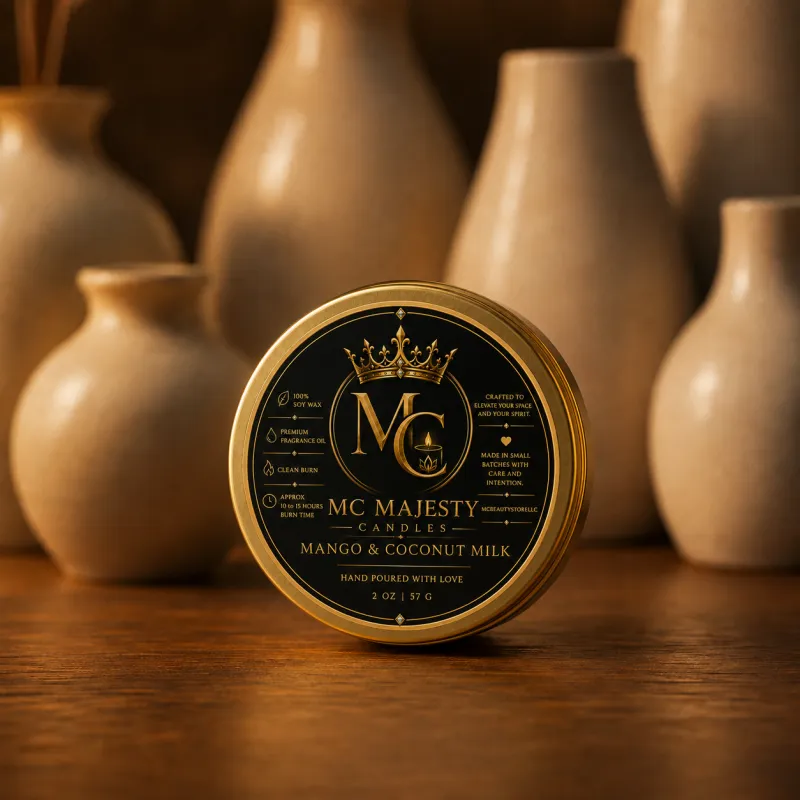 2 oz / 57 g Tin Candle — Mango & Coconut Milk