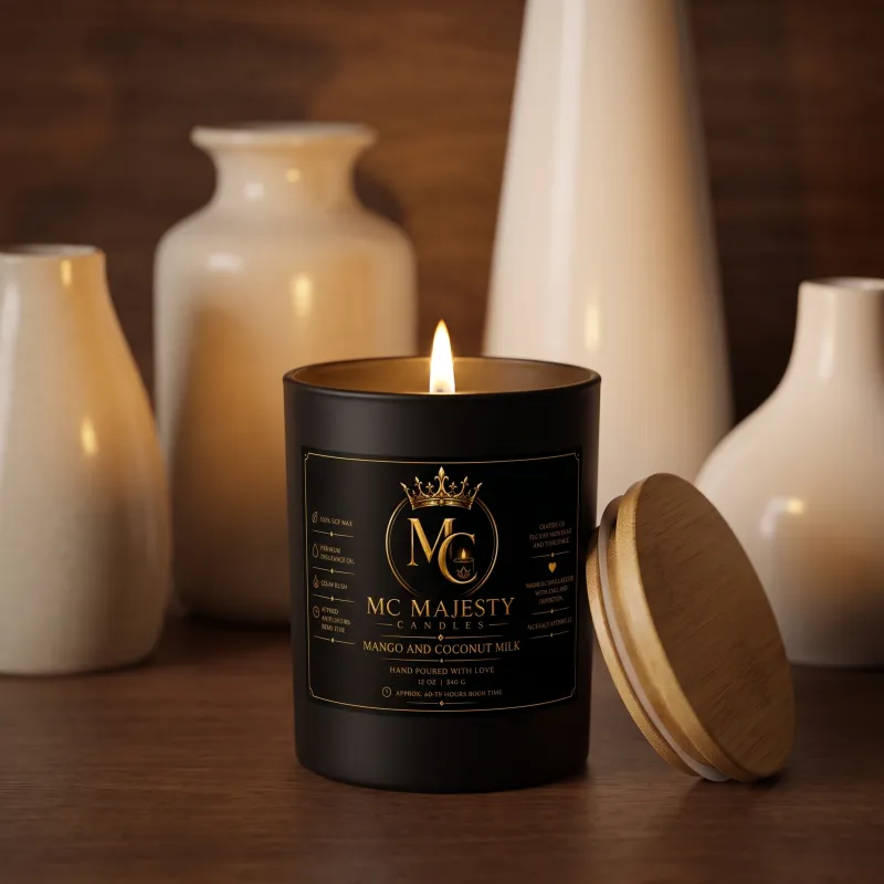 12 oz Natural Coconut Wax Candle — Mango & Coconut Milk