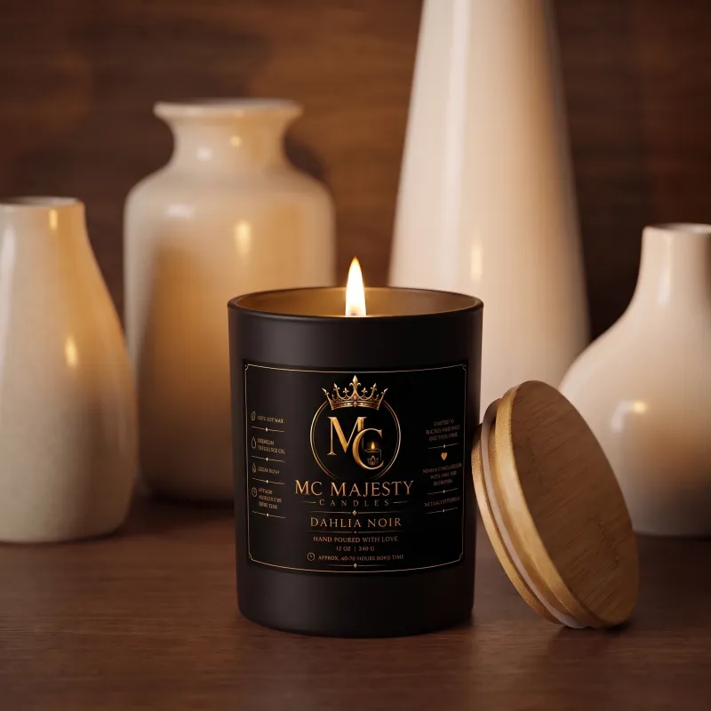 12 oz Natural Coconut Wax Candle — Dahlia Noir