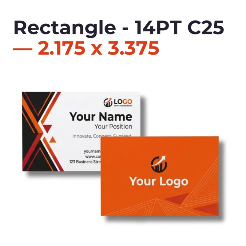 Standard Business Cards - Rectangle - 14PT C25 — 2.175 x 3.375