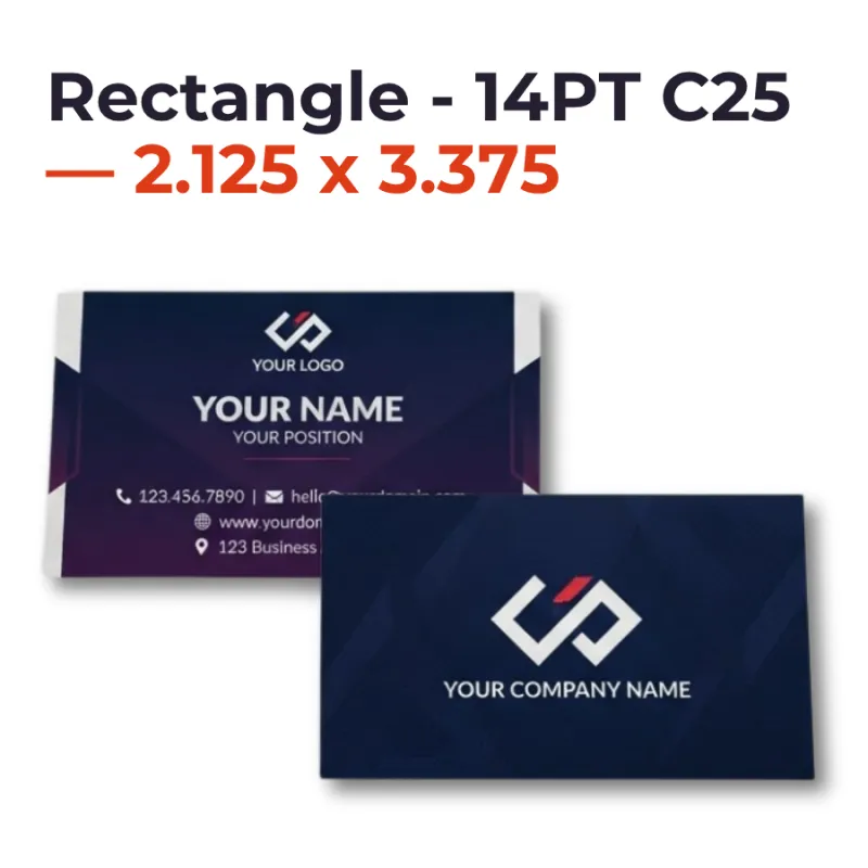Standard Business Cards - Rectangle - 14PT C25 — 2.125 x 3.375