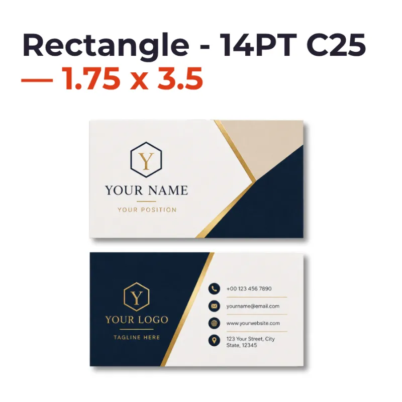 Standard Business Cards - Rectangle - 14PT C25 — 1.75 x 3.5