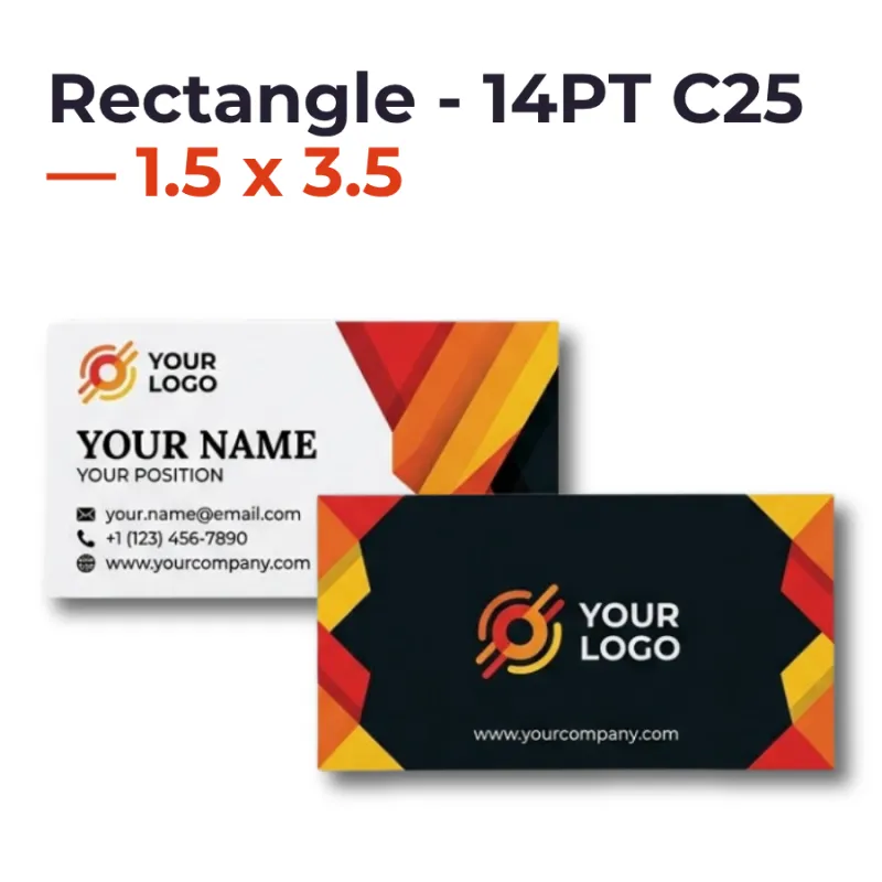 Standard Business Cards - Rectangle - 14PT C25 — 1.5 x 3.5