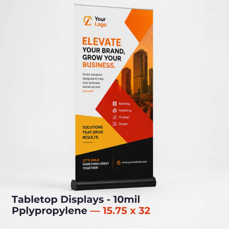 Tabletop Displays - 10mil Pplypropylene — 15.75 x 32