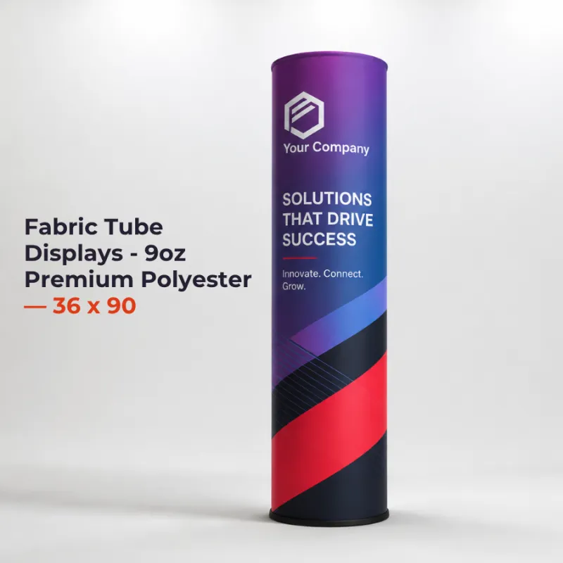Fabric Tube Displays - 9oz Premium Polyester — 36 x 90