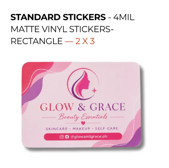 Standard Stickers- 4MIL Matte Vinyl Stickers- Rectangle — 2 x 3