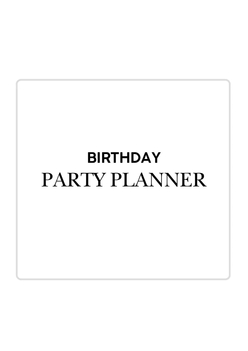 Birthday Party Planner