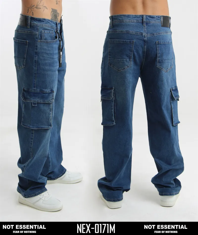 Not Essential Jean de Hombre Cargo Azul Medio NEX-0171M