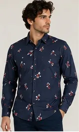 Silver Board Camisa de Hombre Flores PCP-0109ML