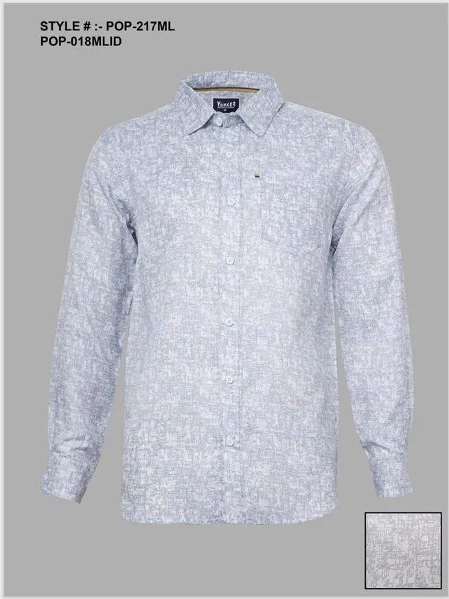 Silver Board Camisa de Hombre Celeste Abstracta POP-217ML