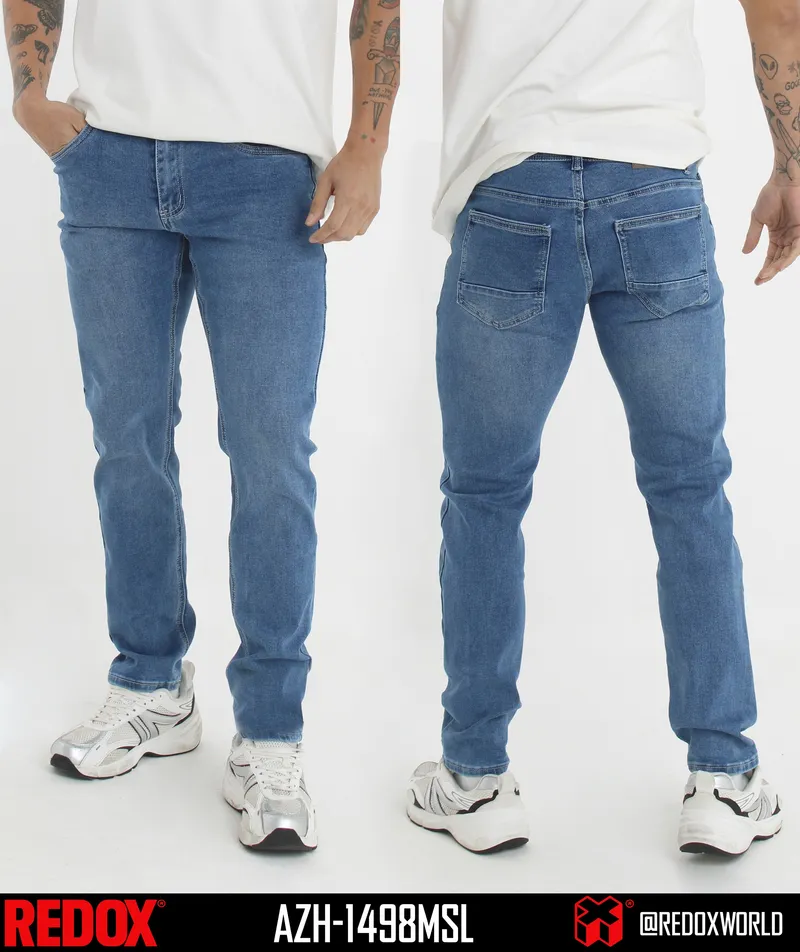 Redox Jean de Hombre Azul Desgastado AZH-1498MSL