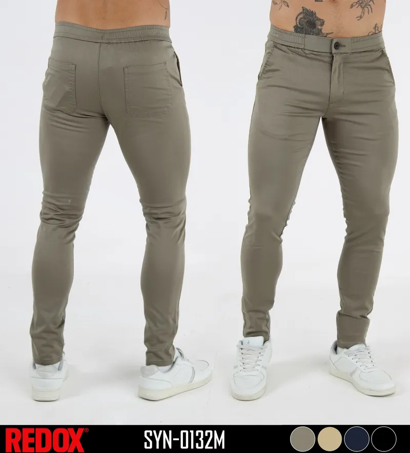 Redox Pantalon de Hombre Chino Verde Oliva SYN-0132M