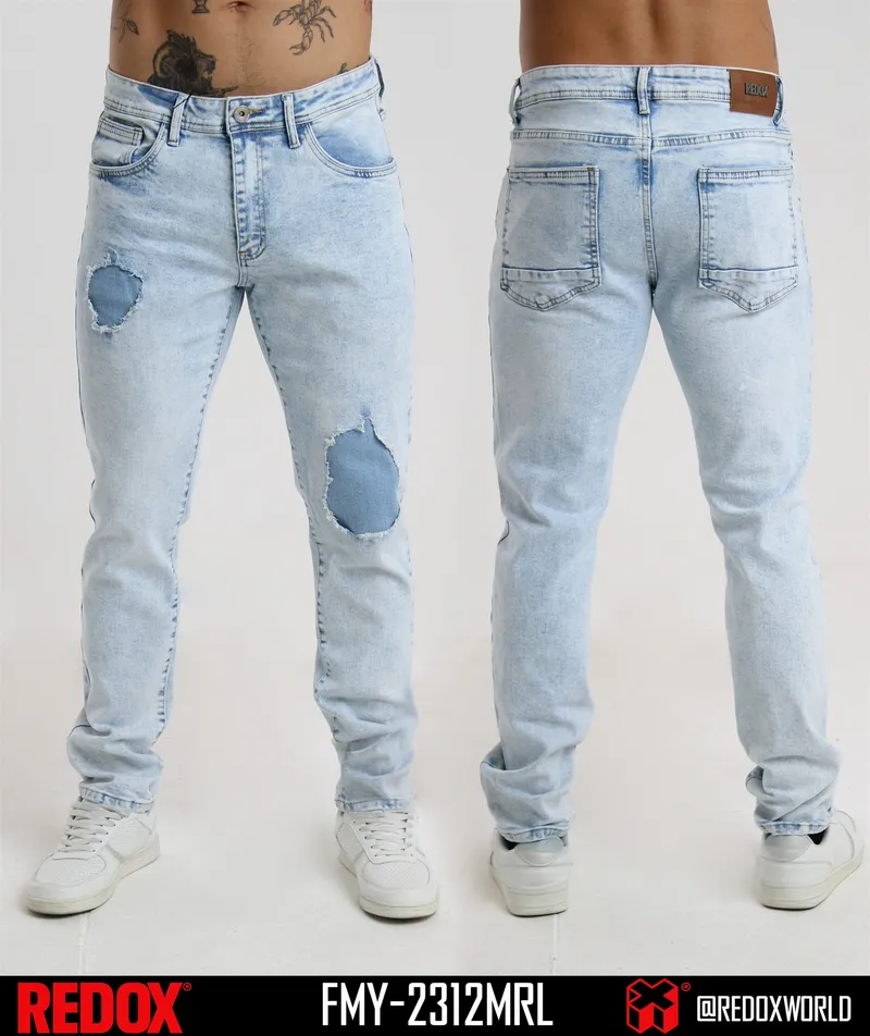 Redox Jean de Hombre Celeste Parches FMY-2312MRL