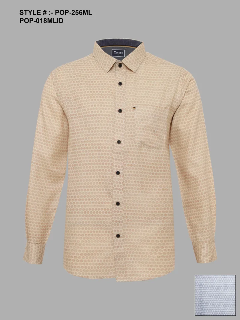 Silver Board Camisa de Hombre Mostaza Texturada POP-256ML