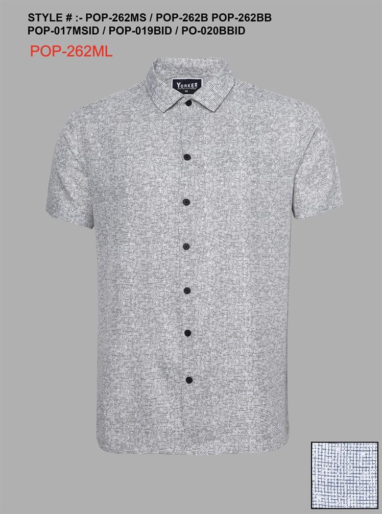 Silver Board Camisa de Hombre Gris Moteada POP-262ML