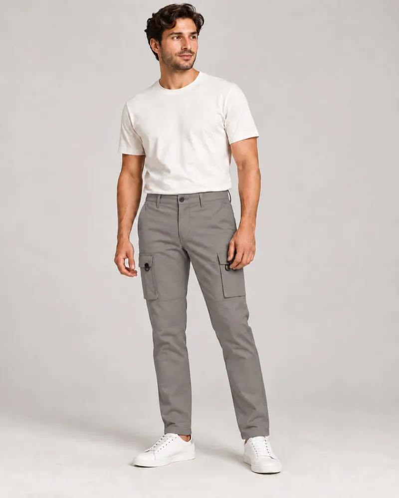 Redox Pantalon de Hombre Cargo Gris Topo HOL-1008MR
