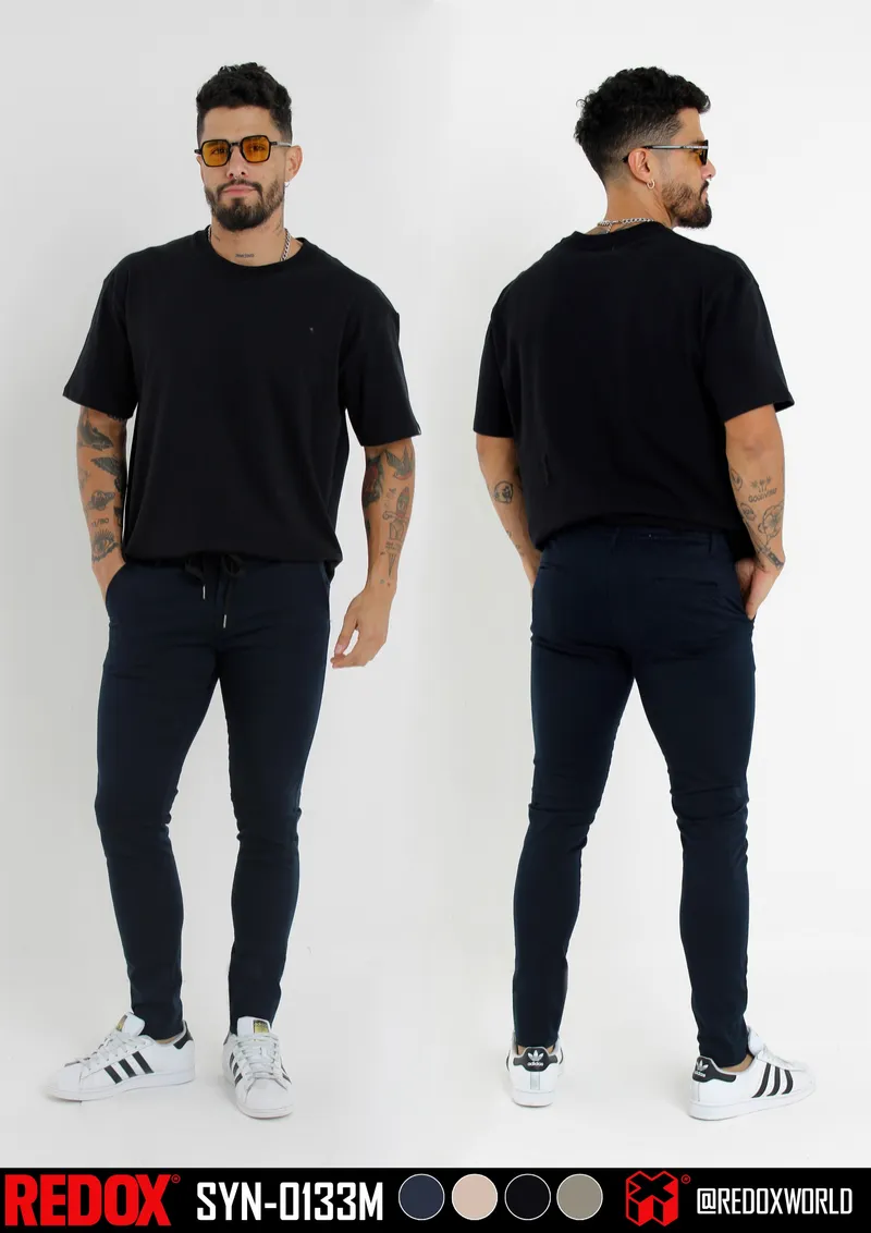 Redox Pantalon de Hombre Chino Azul Noche SYN-0133M