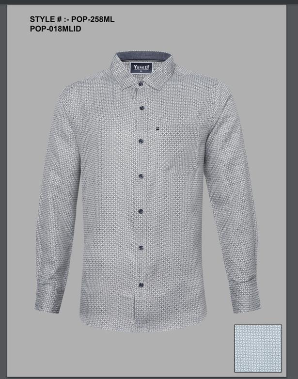 Silver Board Camisa de Hombre Gris Mini Cuadros POP-258ML