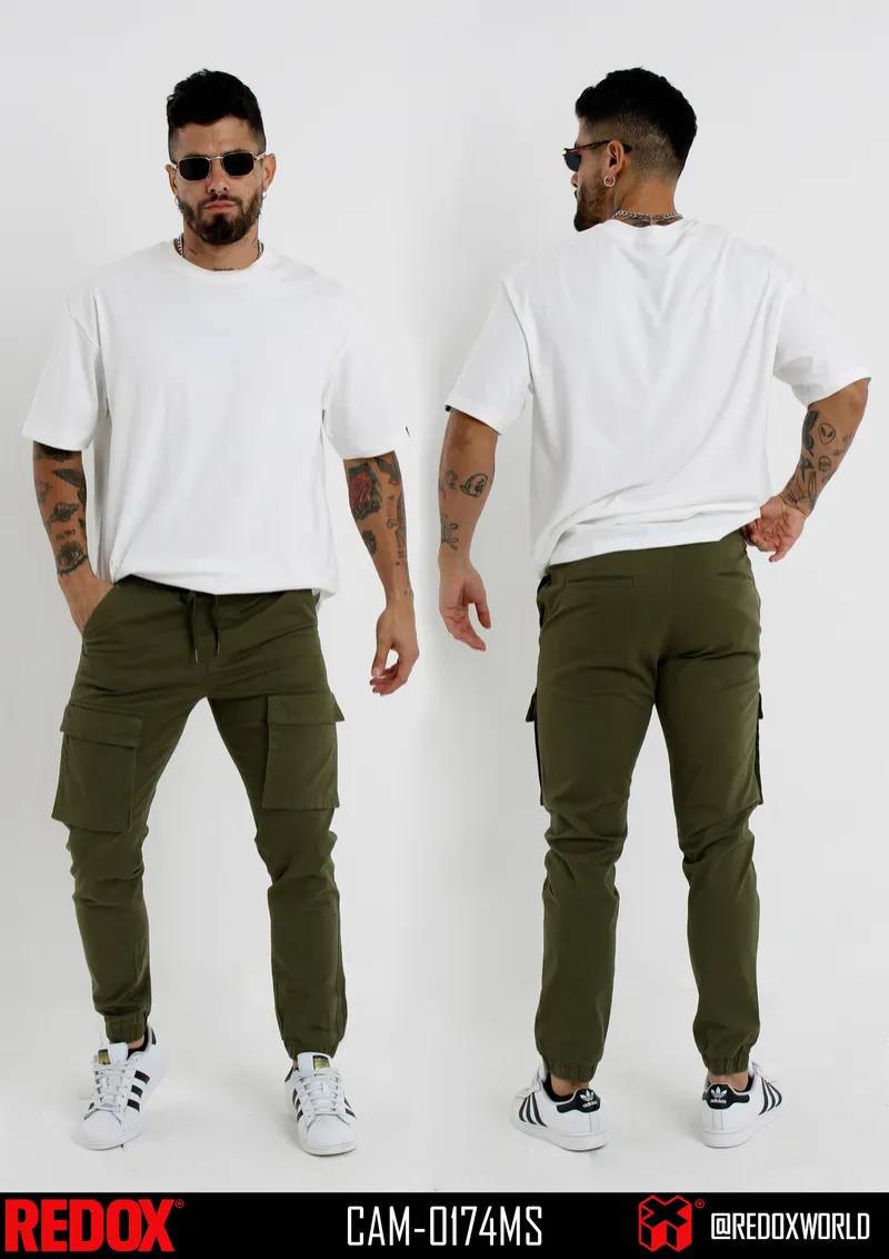 Redox Jogger de Hombre Cargo Verde Militar CAM-0174MS