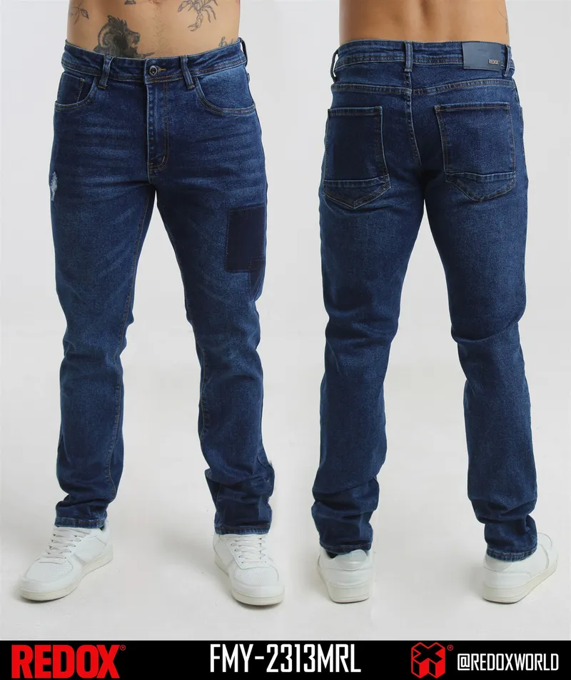 Redox Jean de Hombre Azul Parche Muslo FMY-2313MRL