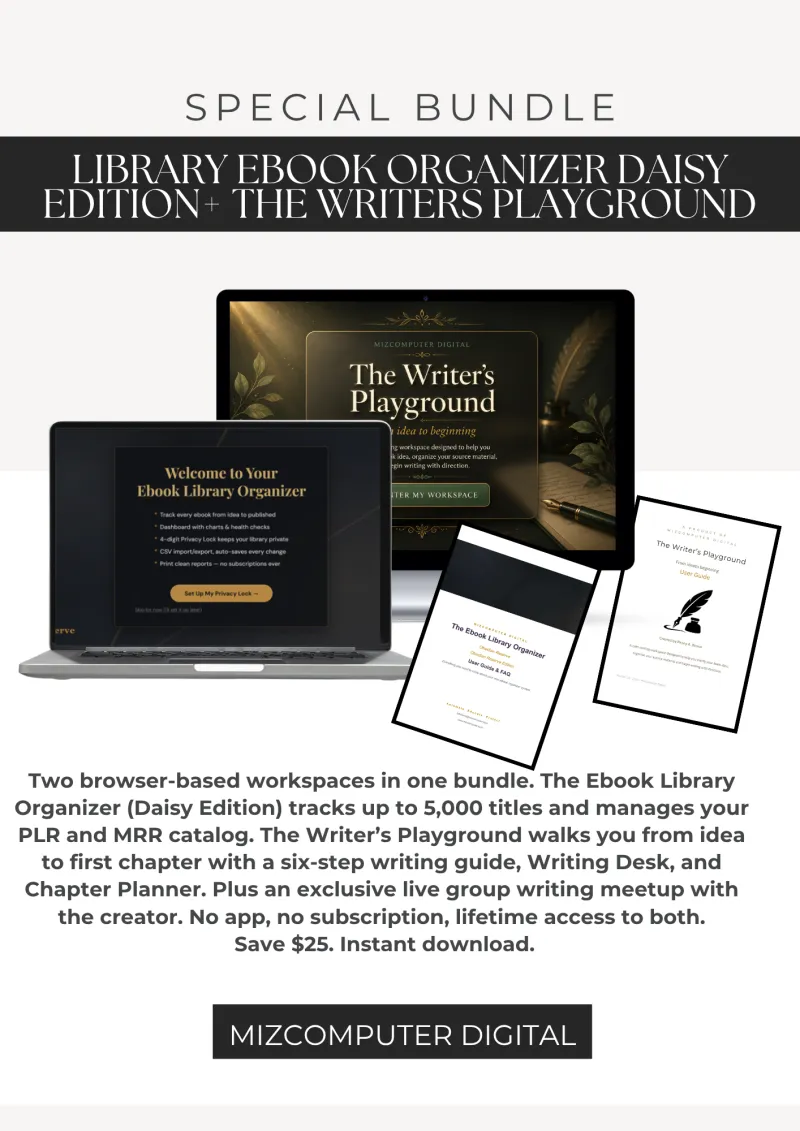 Bundle — Obsidian Reserve Edition Organizer + The Writer's Playground