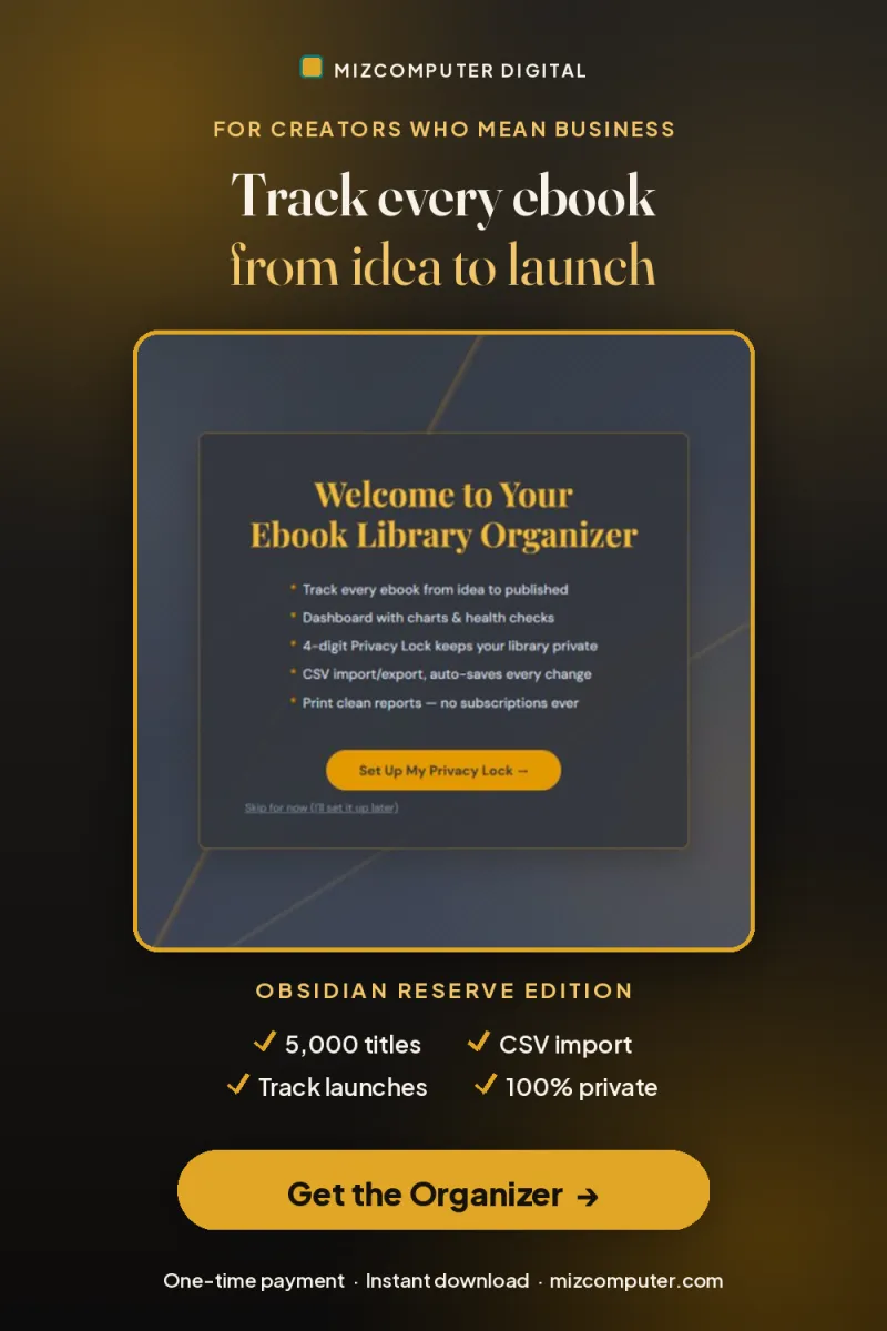 The Ebook Library Organizer — Obsidian Reserve Edition + User Guide and FAQs