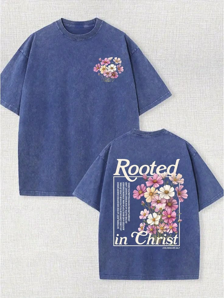 Rooted in Christ Floral Oversized Graphic Tee