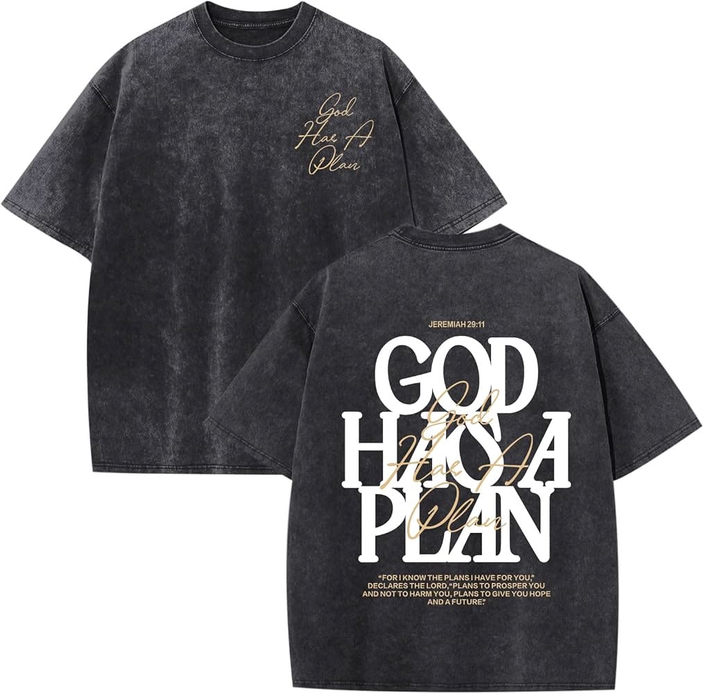 God Has A Plan Oversized Graphic Tee