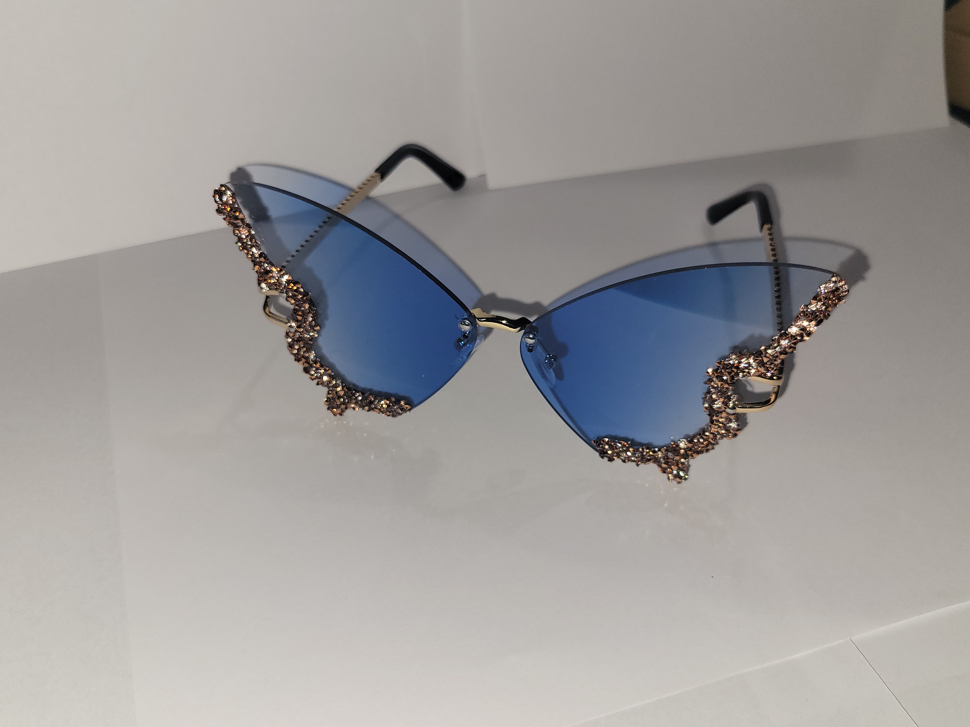 Butterfly Blue Shades with the Gold Frame!