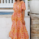 Yello Orange Midi  Dress 
