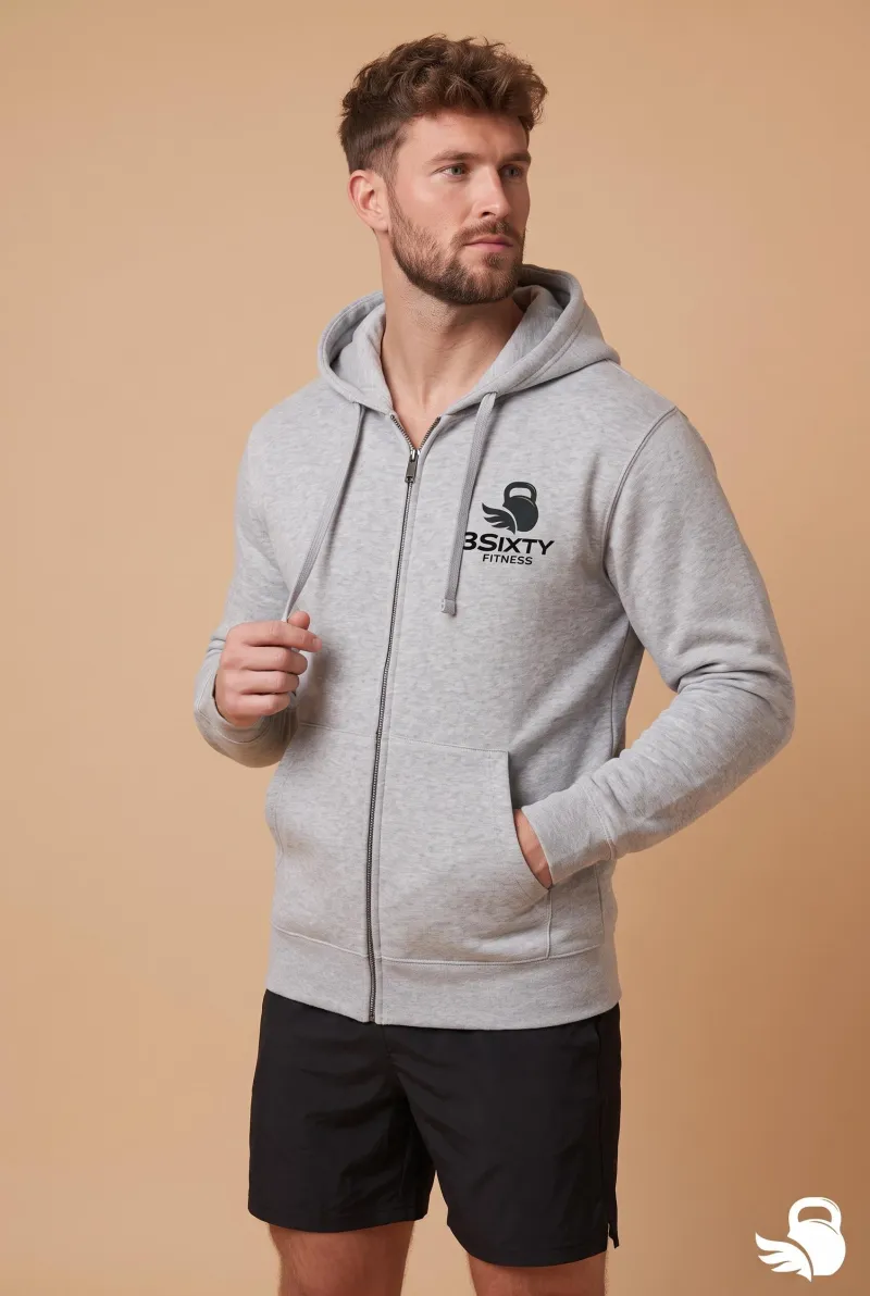 Men's zipped hooded sweat