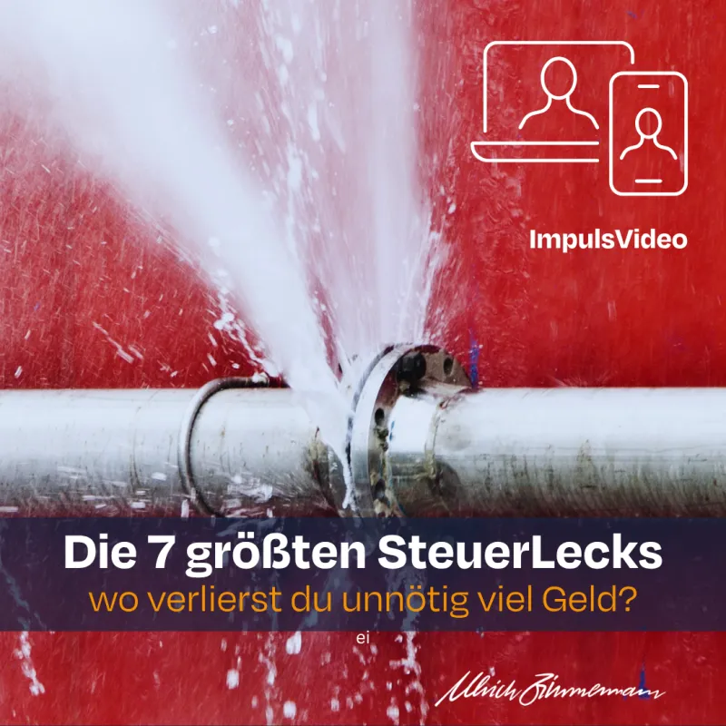 ImpulsVideo - Die 7 größten SteuerLecks - Wo dir völlig unnötig massenhaft Geld und Zeit weglaufen