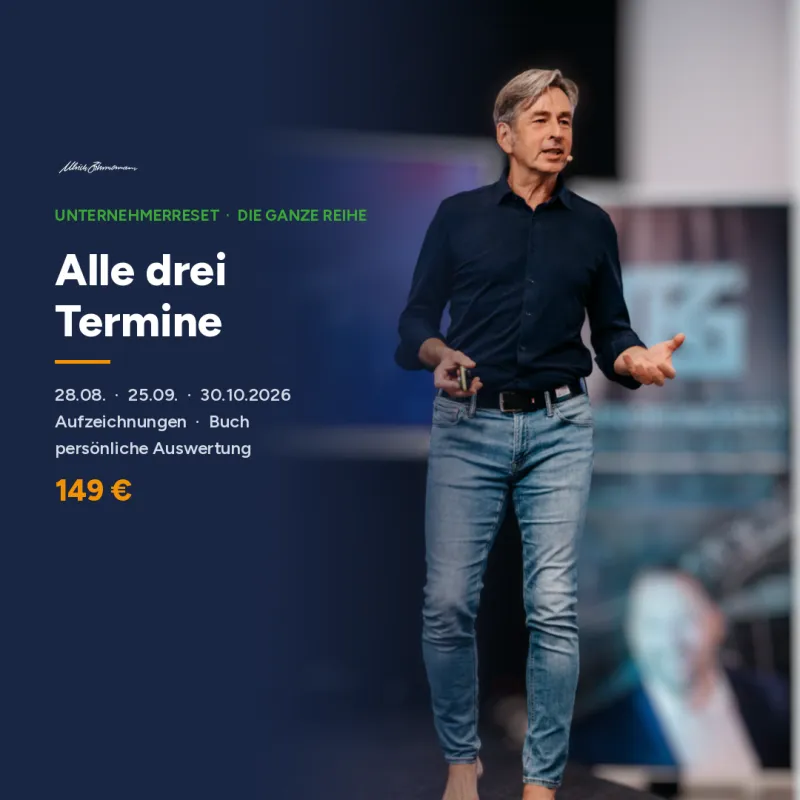 UnternehmerReset Webinar-Reihe. Alle drei Termine